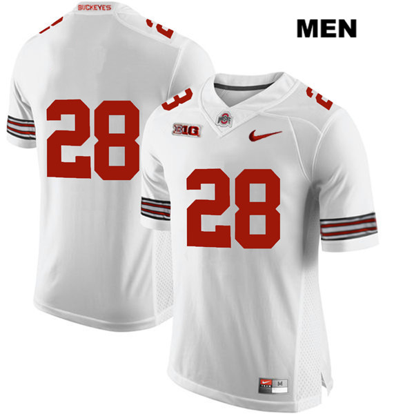 Ohio State Buckeyes Men's Alex Badine #28 White Authentic Nike No Name College NCAA Stitched Football Jersey ON19P30YG
